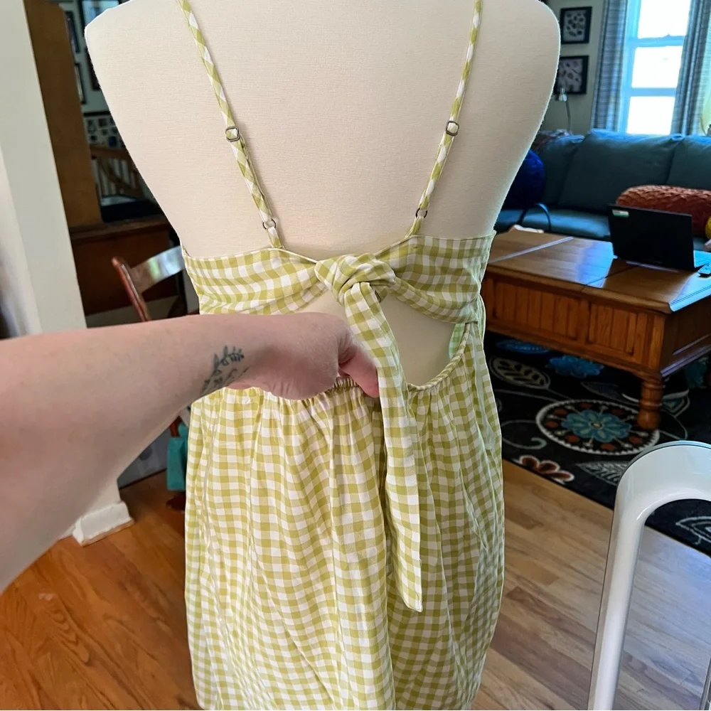 🆕 SO Sz XXL Green Checked Plaid Open Back Dress - Picture 6 of 9
